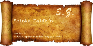 Spinka Zalán névjegykártya